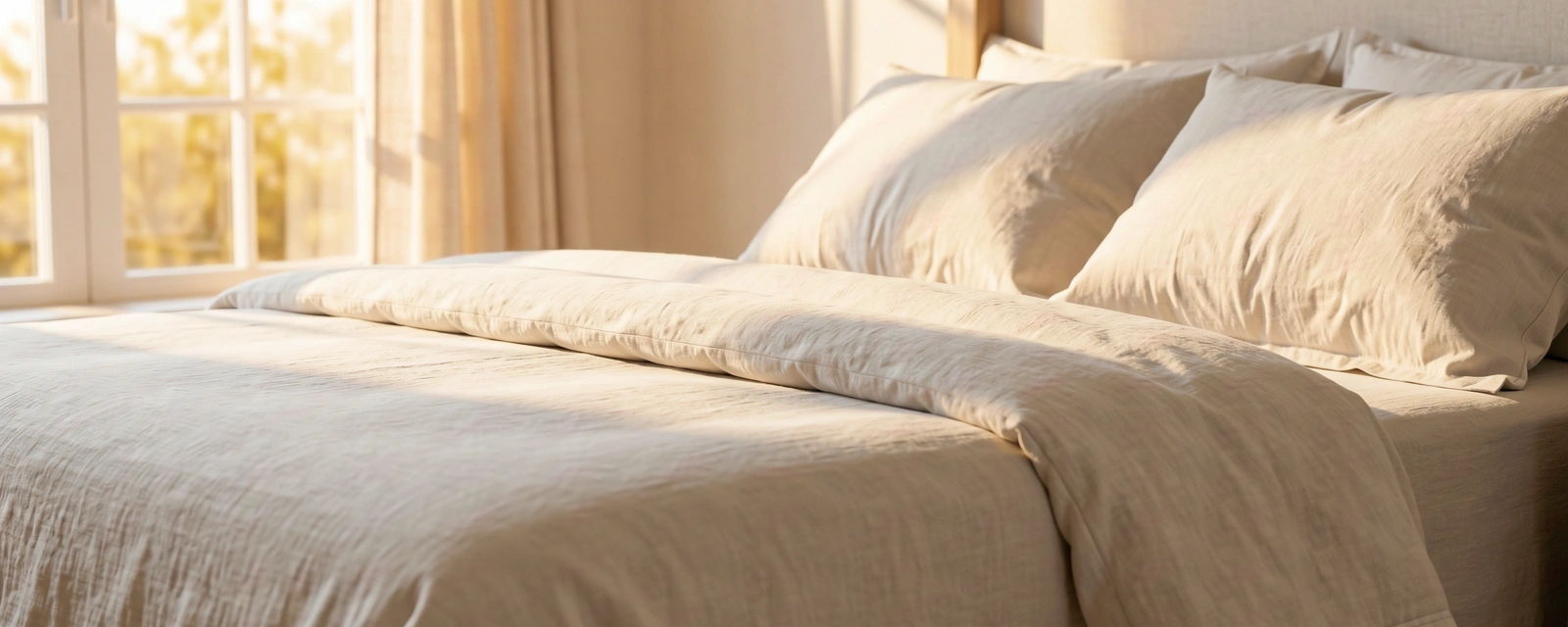 Textura de lino blanco simbolizando el confort y el descanso